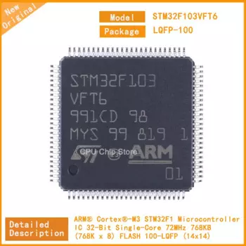Микроконтроллер STM32F103VFT6 STM32F103 STM32F1, микроконтроллер IC, 32 бит, одноъядерный, 72 МГц, 768 КБ, FLASH 100-LQFP (14x14), 5 шт./партия