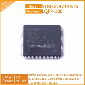 Микроконтроллер STM32L471VGT6 STM32L471, 32-битный, одноъядерный, 80 МГц, 1 Мб (1 м x 8), FLASH 100-LQFP, 5 шт./партия