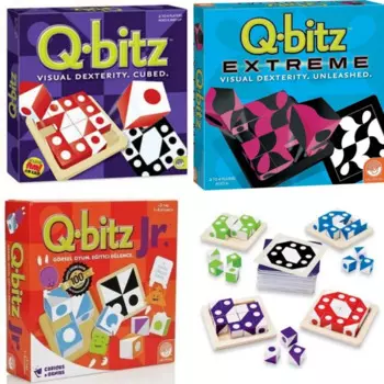 Mindware Q-Bitz, Q-Bitz Extreme и Q-Bitz, Детские кубики визуальных навыков, интеллектуальная игра, 3D деревянная головоломка, Интерактивная