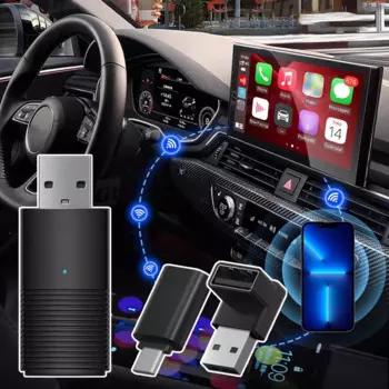 Мини-беспроводной адаптер CarPlay для IPhone, USB-наклейка, автомобильные аксессуары для Hyundai VW Mazda Toyota Kia Ford Chery, автомобильная часть