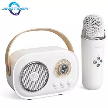 Мини Bluetooth-Колонка портативная для караоке KTV, домашнее пение с беспроводным микрофоном, HIFI стерео звук, громкая связь