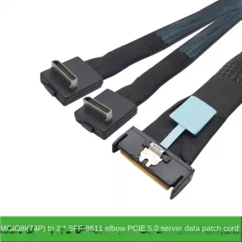 Mini Cool Edge Cable,SFF-8654 8i 74P To 2 * SFF-8611, штепсельный кабель с прямым углом