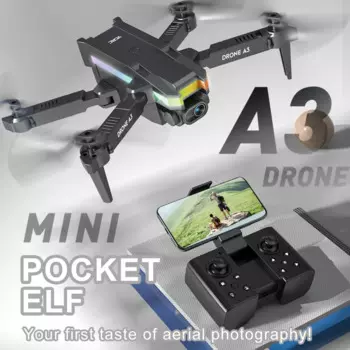 Мини Дрон A3 4K HD Двойная камера 2,4G 4CH складной Радиоуправляемый вертолет FPV Wi-Fi фотография Квадрокоптер подарок для взрослых обход препятствий