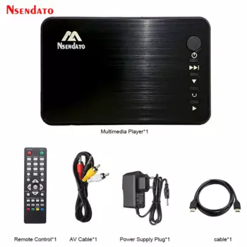 Mini Full HD медиаплеер Autoplay 1080P USB внешний HDD медиаплеер с HD кабелем VGA AV для SD U диска MKV RMVB