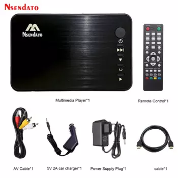 Мини Full HD мультимедийный плеер Autoplay USB внешний HDD медиаплеер с автомобильным зарядным устройством HD VGA AV для SD U диска MKV RMVB