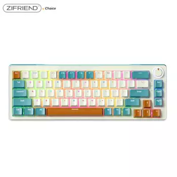 Мини игровая механическая клавиатура ZIFRIEND ZA68, Проводная клавиатура для компьютера с RGB-подсветкой и ручкой управления, горячая распродажа