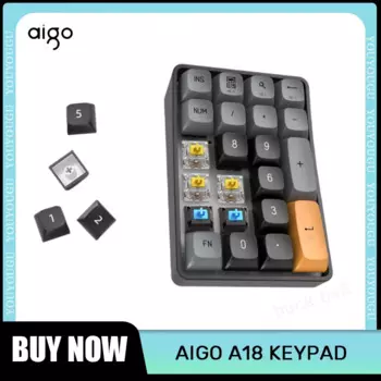 Мини-клавиатура Aigo A18 портативная, 22 клавиши, 2 режима, 2,4 ГГц
