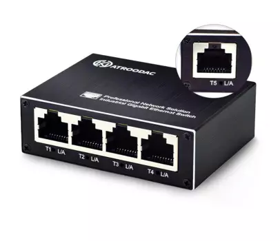 Мини-коммутатор Ethernet, 5-портовый гигабитный Промышленный Коммутатор 100/1000 Мбит/с, неуправляемый сетевой концентратор «подключи и работай», настольная конструкция