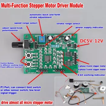 Мини контроллер скорости шагового двигателя DC 5V 6V 12V