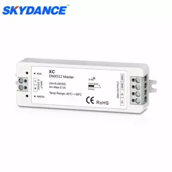 Мини-контроллер XC DMX Master RF светодиодный, 2,4G, мультипиксельный DMX512/1990, для декодеров DMX512 или RGB/RGBW, фотолампы с чипом DMX