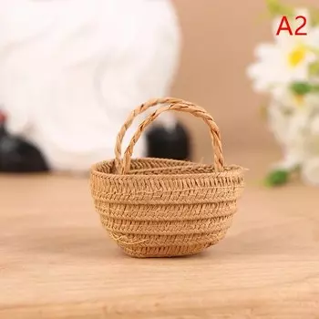 Мини-корзина из бамбука для кукольного домика