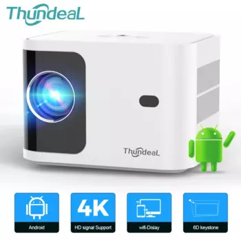 Мини-проектор ThundeaL TD91 HD 1080P 2K 4K светодиодный портативный видеопроектор TD91W 5G WIFI Android 9.0 проектор телефон 3D-видеотеатр Поддержка AC3 5000 люмен Электрический фокус и Keystone Родной 1280*720P