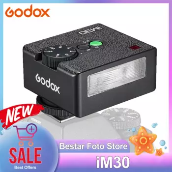 Мини-вспышка Godox iM30, 6500K ± 200K, портативная ручная вспышка для различных моделей камер, уровни вывода 1/64, съемка на открытом воздухе