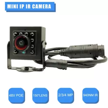 Миниатюрная IP-камера POE с широким углом, ИК ночным видением, аудионаблюдением, видеокамера HD, 3MP, 4MP, 1,8 мм