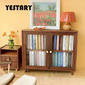 Миниатюрная мебель для кукольного домика YESTARY, 1/12 г., деревянный книжный шкаф для сцены кукольного домика, аксессуары для кукольного домика Obitsu11 ГСК