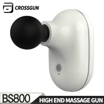 Миниатюрный массажный пистолет CROSSGUN, маленький Электрический массажер, Белый Портативный для глубокого расслабления мышц, шеи, спины, ног, ног, плеч