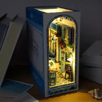 Миниатюрный набор книжных ноуков морской бриз, 3D Деревянный пазл, миниатюрный комплект Booknook, декоративная книжная полка, миниатюрные креативные сцены