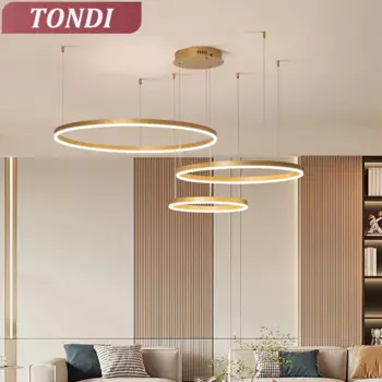 Подвесная люстра TONDI золотой и черный каркас