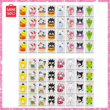 Miniso Sanrio, Hello Kitty 64 конструктора, приморской бег, игра маджонг, родитель, ребенок, расслабляющая головоломка, игрушка, двойная деталь, популярная игра
