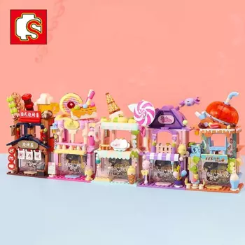MINISO Street Essence Series Блок-головоломка Десерт Чай с молоком Магазин конфет Дофамин Соответствие цветов Коллекционные игрушки для девочек Рождественский подарок