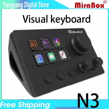 Mirabox N3 Streamdeck визуальная 6-клавишная мини-клавиатура с ЖК-кнопкой, интегрированный контроллер для Windows/Macos, клавиатура с зажимом для рисования