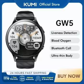 Мировая премьера KUMI GW5 Смарт-часы 1,39 дюйма NFC Bluetooth 5,2 100+ Спортивный монитор сердечного ритма и артериального давления Водонепроницаемый IP68