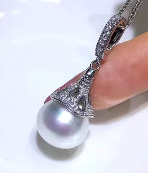 MJ Pure 925 пробы серебряные круглые 9-10 мм пресноводные белые фотообои для женщин прекрасные подарки