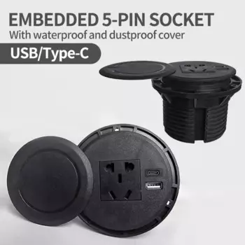 Многофункциональная настольная розетка с 5-контактным разъемом USB Type-C