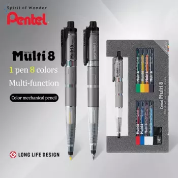 Многофункциональная Ручка Pentel Multi8 +, цветная шариковая ручка PH802/PH803, цветной механический карандаш для рисования, ручная роспись