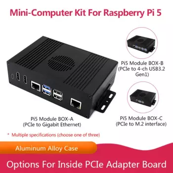Многофункциональная Универсальная мини-фотовспышка для Raspberry Pi 5, фотовспышка из алюминиевого сплава, опции для внутренней платы адаптера PCIe