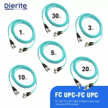 Многомодовый дуплексный соединительный кабель OM3 FC UPC к FC UPC, 3,0 мм, 1 шт., LC оптоволоконный Соединительный шнур, оптоволоконный кабель 3 м 5 м