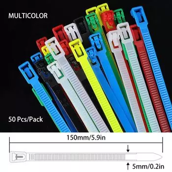 Многоразовые кабельные стяжки Nylon 50 шт.