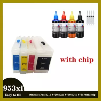 Многоразовый картридж vilaxh 953 с Замена дугового чипа для HP 953 XL 953xl Officejet Pro 8715 8720 8725 8730 8740 8735
