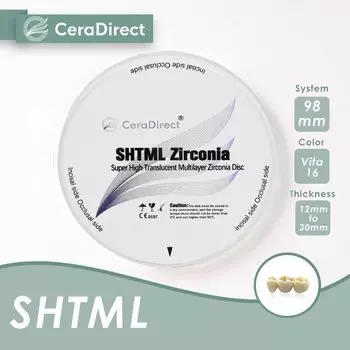 Многослойный суперпрозрачный цирконий Ceradirect SHTML 16 мм