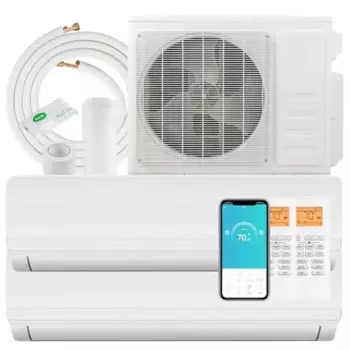 Многозонная мини-сплит-система переменного/нагрева, 2-зонная, 18K BTU 2X 12K BTU, Wi-Fi, управление Alexa, тихая работа, энергосбережение, универсальный