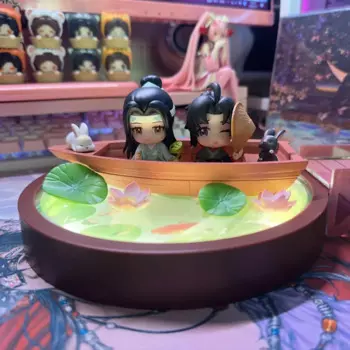Mo Dao Zu Shi Lotus Boat Веслушный ночник Модель Wei Wuxian Lan Wangji Фигурка Коллекционный орнамент Модель Настольный декор Игрушки