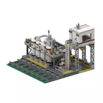 MOC- 127086 Городская архитектура, переносная станция октана, сборка сращивания, модель строительного блока • 611, детали, детские игрушки на день рождения