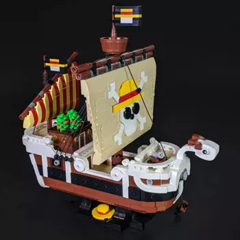 MOC Going Веселая Фантастическая и быстрая лодка, строительный блок, морские приключения, аниме светильник игрушки для детей