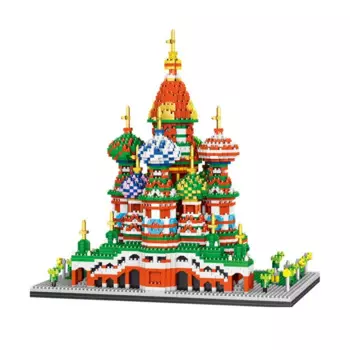 Модель церковного собора Святой базилика Lezi 8005, модель 3D из блоков со стразами, конструктор для детей