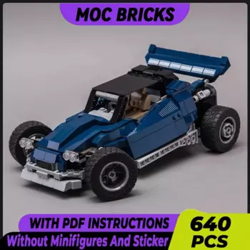 Модель гоночного автомобиля Moc, конструктор, модульные блоки для мини-гольфа, подарки, рождественские игрушки, Наборы «сделай сам»