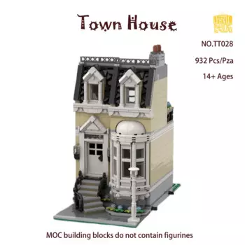 Модель городского дома MOC TT028 с PDF-рисунком, конструктор, кирпичи, детские игрушки «сделай сам», подарок на день рождения и Рождество
