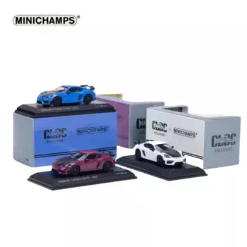 Модель из сплава 1:64 Porsche Cayman 718 GT4RS Kaman 22, детская коллекция декоративных игрушек, праздничные подарки для детей.
