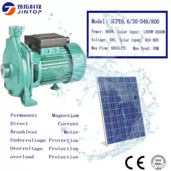 (Модель (SCPE6.6/30-D48/800) JINTOP всасывающий солнечный насос 5-8 м макс. расход 6600LPH головка 30 м dc48в Солнечный наземный насос для сельского хозяйства