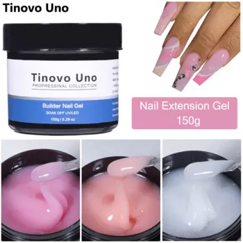Моделирующий УФ-гель Tinovo Uno 150 г, все для маникюра, наращивание ногтей, полигель-лак для ногтей, желеобразный розовый акриловый твердый клей