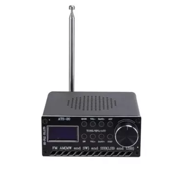 Модернизированный вседиапазонный радиоприемник ATS-20 SI4732 FM AM (MW & SW) SSB (LSB & USB) с аккумулятором + антенной + динамиком + чехол