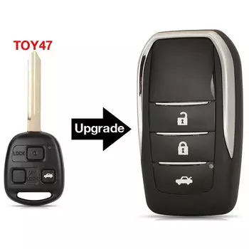 Модифицированный корпус автомобильного ключа jingyuqin для Toyota Yaris Carina Corolla Avensis, Складной флип-ключ Toy47 Blade