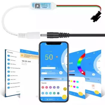 Модифицируемый музыкальный Bluetooth-контроллер App SP621E DC5-24V, Светодиодная лента, фотоконтроллер, 3-контактный Piexls для WS2812B WS2811