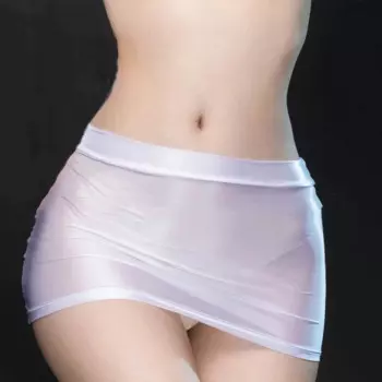 Модная клубная ночная юбка, Клубная одежда, облегающая дышащая эластичная Глянцевая Прозрачная нейлоновая юбка свободного размера с низкой талией