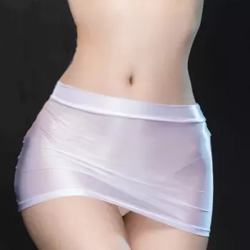 Модная клубная ночная юбка, Клубная одежда, облегающая дышащая эластичная Глянцевая Прозрачная нейлоновая юбка свободного размера с низкой талией
