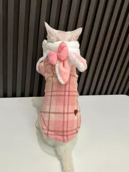 Модная зимняя толстовка с капюшоном, в шотландскую клетку